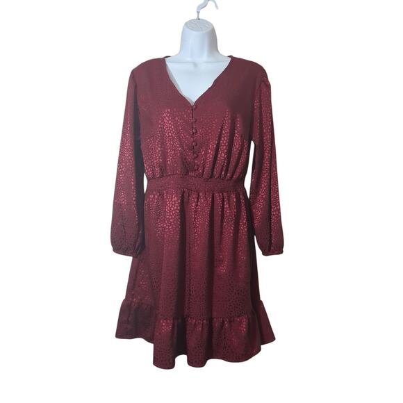 Shimmery Snakeskin Maroon Dress Millenium Size Medium - Picture 1 of 8